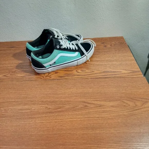 Men's Vans Old Skool Sneakers, Mint Green/Black/White, Size 7 - Picture 6 of 8